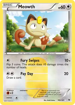 Meowth Secret Pokemon card from Noble Victories