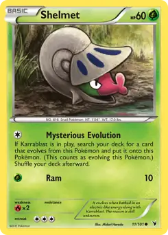 Shelmet Pokemon card from Noble Victories