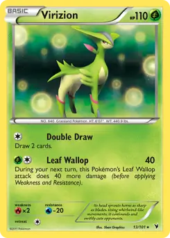 Virizion Holo Pokemon card from Noble Victories