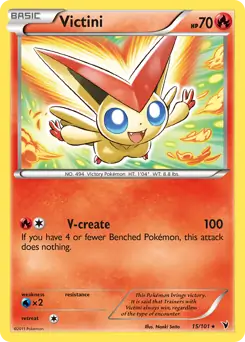 Victini Holo Pokemon card from Noble Victories