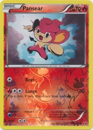 Pansear Reverse Holo Pokemon card from Noble Victories