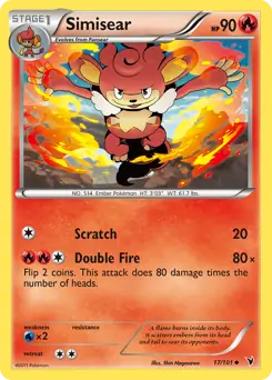 Simisear Pokemon card from Noble Victories