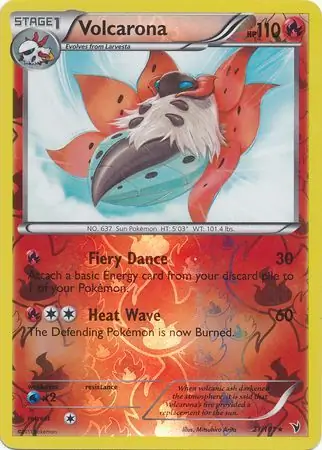 Volcarona Reverse Holo Pokemon card from Noble Victories