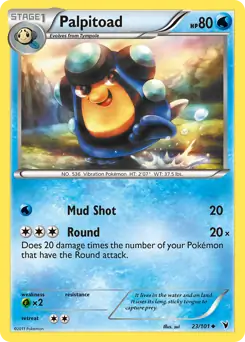 Palpitoad Pokemon card from Noble Victories