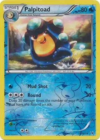 Palpitoad Reverse Holo Pokemon card from Noble Victories