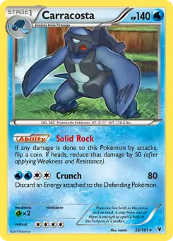 Carracosta Pokemon card from Noble Victories