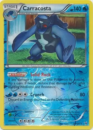Carracosta Reverse Holo Pokemon card from Noble Victories