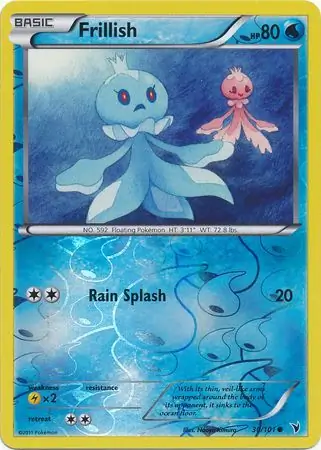 Frillish Reverse Holo Pokemon card from Noble Victories