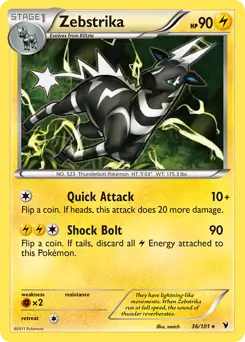 Zebstrika Pokemon card from Noble Victories