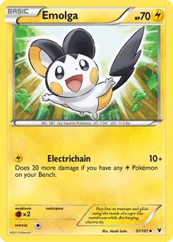 Emolga Pokemon card from Noble Victories