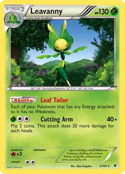 Leavanny Holo Pokemon card from Noble Victories