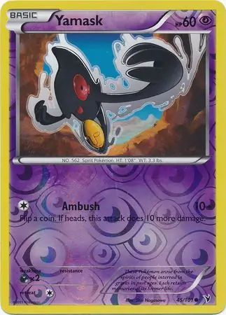 Yamask Reverse Holo Pokemon card from Noble Victories