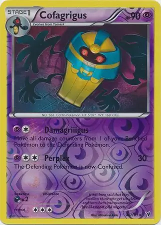 Cofagrigus Reverse Holo Pokemon card from Noble Victories