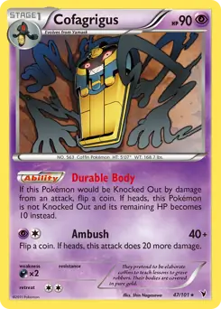 Cofagrigus Pokemon card from Noble Victories