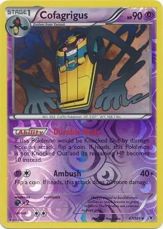 Cofagrigus Reverse Holo Pokemon card from Noble Victories