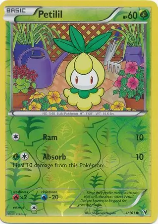 Petilil Reverse Holo Pokemon card from Noble Victories