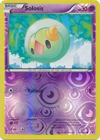 Solosis Reverse Holo Pokemon card from Noble Victories