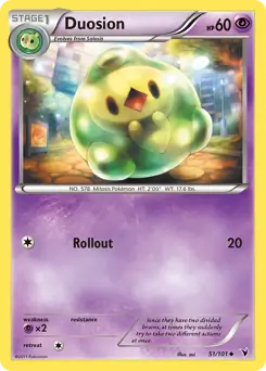 Duosion Pokemon card from Noble Victories