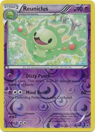 Reuniclus Reverse Holo Pokemon card from Noble Victories