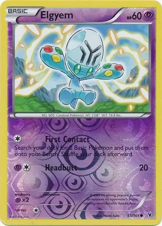 Elgyem Reverse Holo Pokemon card from Noble Victories