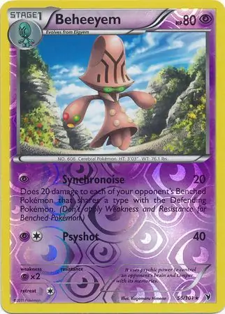 Beheeyem Reverse Holo Pokemon card from Noble Victories