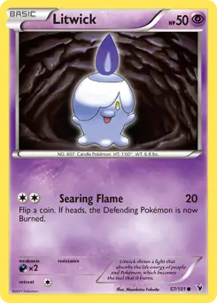 Litwick Pokemon card from Noble Victories
