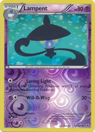 Lampent Reverse Holo Pokemon card from Noble Victories