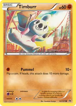 Timburr Pokemon card from Noble Victories