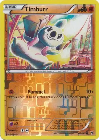 Timburr Reverse Holo Pokemon card from Noble Victories