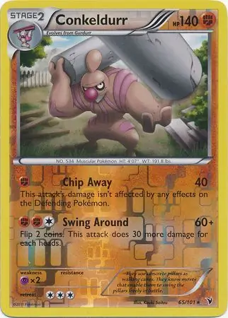 Conkeldurr Reverse Holo Pokemon card from Noble Victories