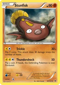 Stunfisk Pokemon card from Noble Victories