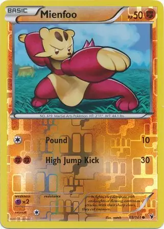 Mienfoo Reverse Holo Pokemon card from Noble Victories