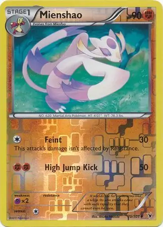 Mienshao Reverse Holo Pokemon card from Noble Victories
