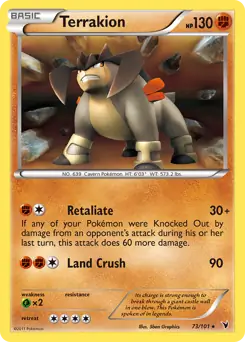 Terrakion Holo Pokemon card from Noble Victories