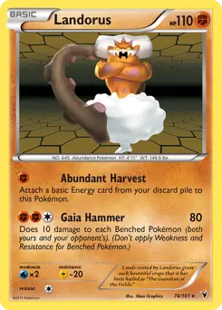 Landorus Holo Pokemon card from Noble Victories