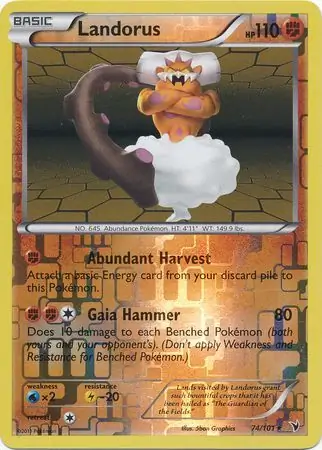 Landorus Reverse Holo Pokemon card from Noble Victories
