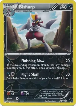 Bisharp Reverse Holo Pokemon card from Noble Victories