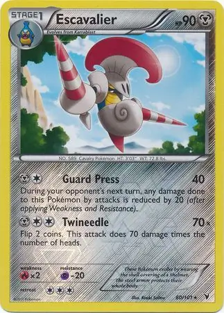 Escavalier Reverse Holo Pokemon card from Noble Victories