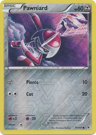 Pawniard Reverse Holo Pokemon card from Noble Victories