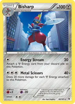 Bisharp Holo Pokemon card from Noble Victories