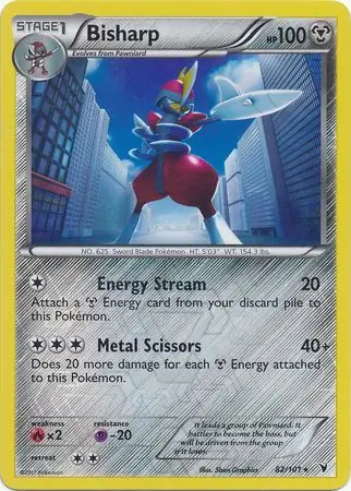 Bisharp Reverse Holo Pokemon card from Noble Victories