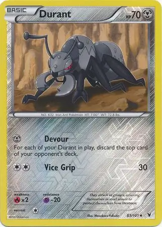 Durant Reverse Holo Pokemon card from Noble Victories