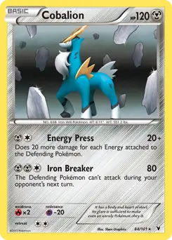 Cobalion Holo Pokemon card from Noble Victories