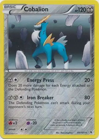 Cobalion Reverse Holo Pokemon card from Noble Victories