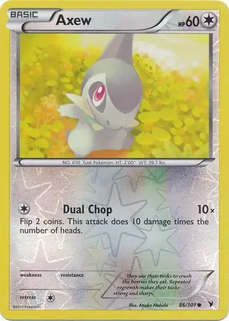 Axew Reverse Holo Pokemon card from Noble Victories