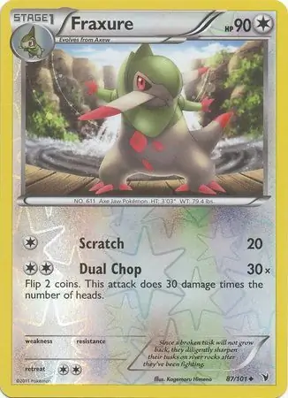 Fraxure Reverse Holo Pokemon card from Noble Victories