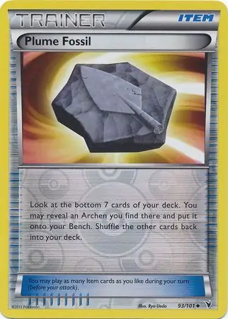 Plume Fossil Reverse Holo Pokemon card from Noble Victories