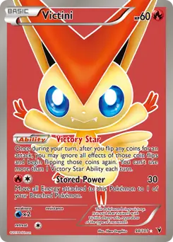 Full Art Victini Pokemon card from Noble Victories