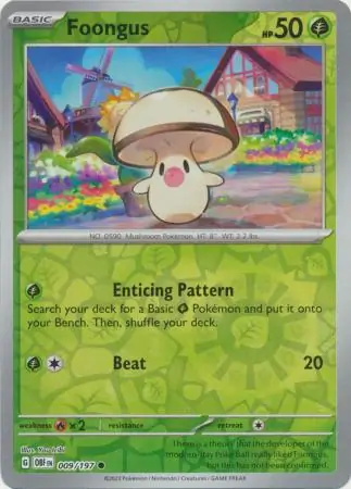 Foongus Reverse Holo Pokemon card from Obsidian Flames