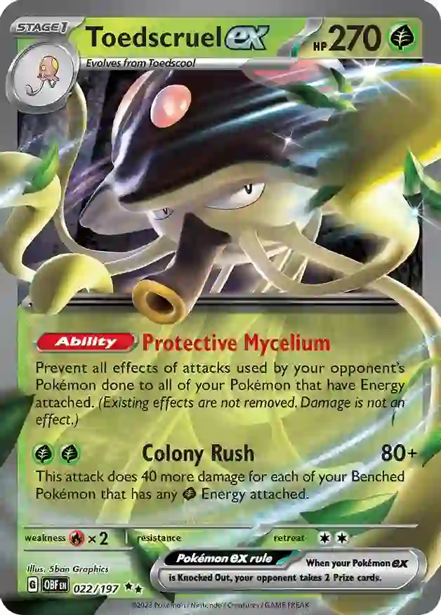 Toedscruel ex Pokemon card from Obsidian Flames